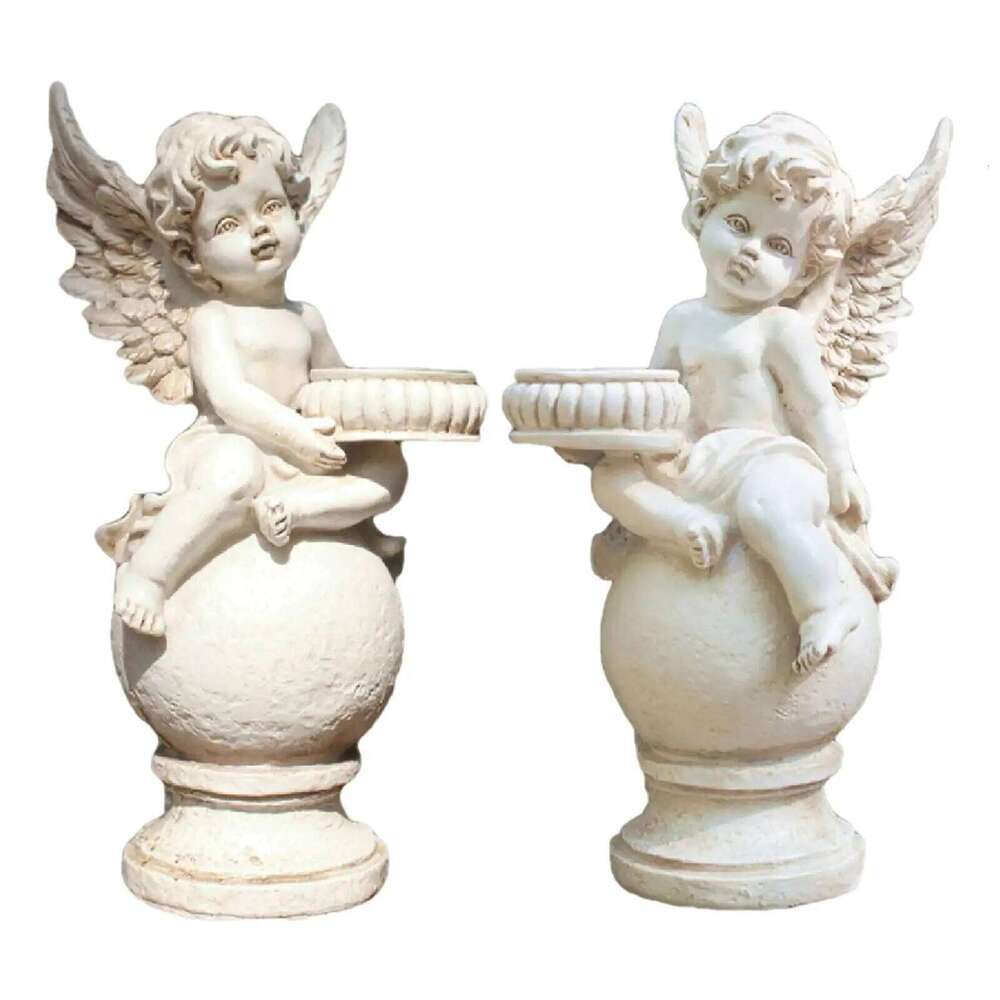 Angel Statue Tea Light Cherub Sculpture Without Candle Tealight Holder for Condolence Love Bereavement Gift Y260131