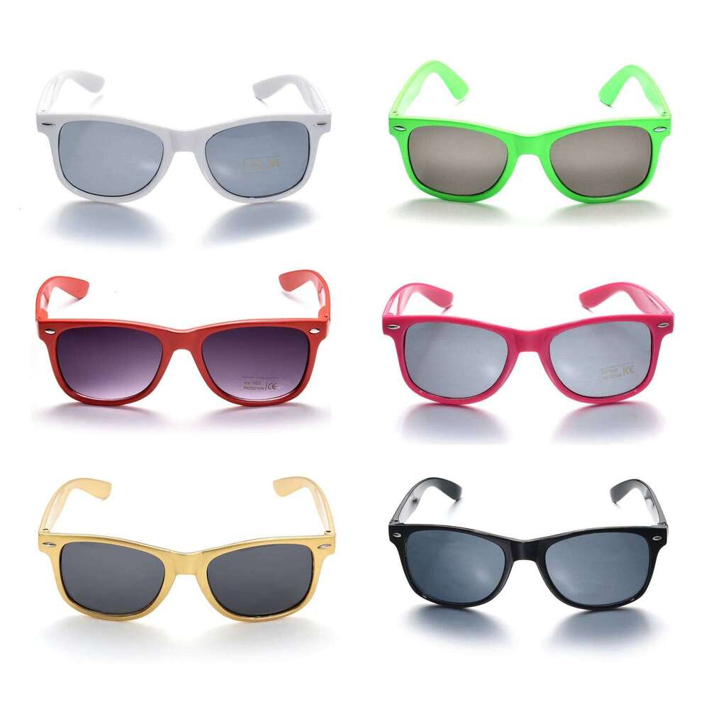 Lovatfirs Pack Sunglasses for Party Women Men Kids 6 Multicolor UV Protection Black White Hotpink Green Red H260202