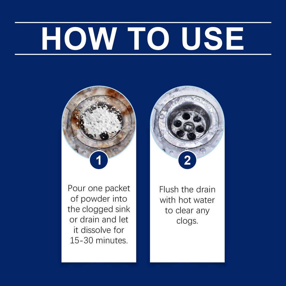 Jakehoe Powder Kitchen Sink Drain Bathroom Pipe Various Clog Cleaning Dissolver S260202