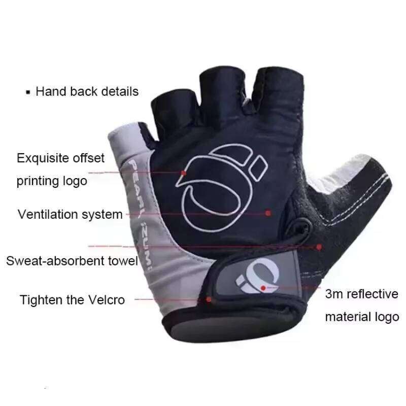 1Pair Gel Half Finger MTB Road Bike Anti-Slip Anti-Sweat Shockproof Cycling Bicycle Gloves for Left-Right Hand XJ260202