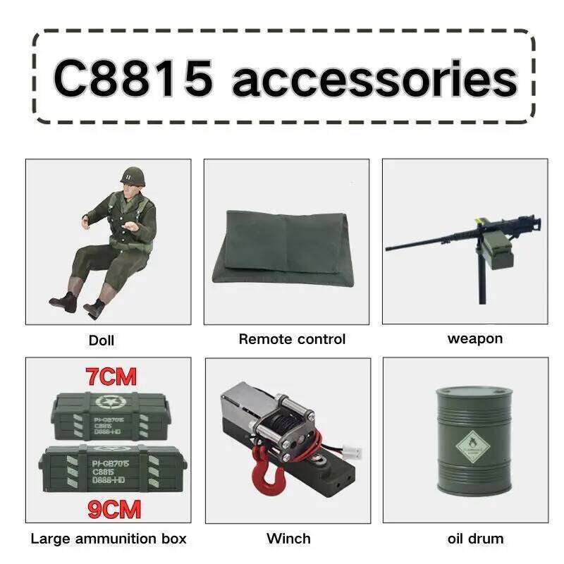 JJRC C8815 Rc car 1941 JEEP WILLYS 2.4g 4wd RTR Crawler climbing scale military truck off-road vehicle toy gift for children. Y260131