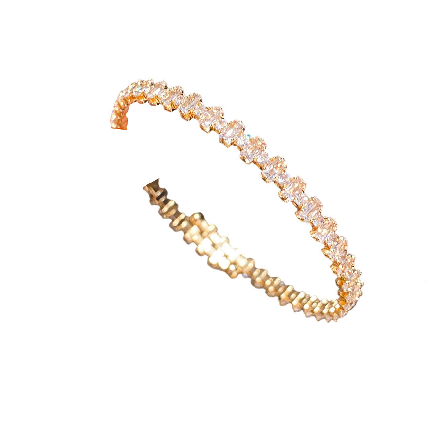 Zircon Square Simple Fashion Open Bracelet European Luxury Bracelet Cross Border Brooch Multi Functional Bracelet Designer Bracelet Light Luxury Women