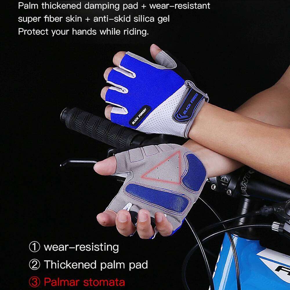 Cycling Bicycle Mountain Bike Anti Slip Shock Absorbing Padded Half Finger Short Sport Gloves Accessories XJ260202