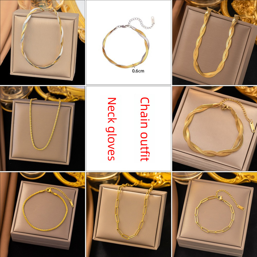 Designer Bracelet Europe And America Cross-border High-end Kgold Internet Celebrity Simple Luxury Bracelet Style Collarbone Necklace Luxury Jewelry
