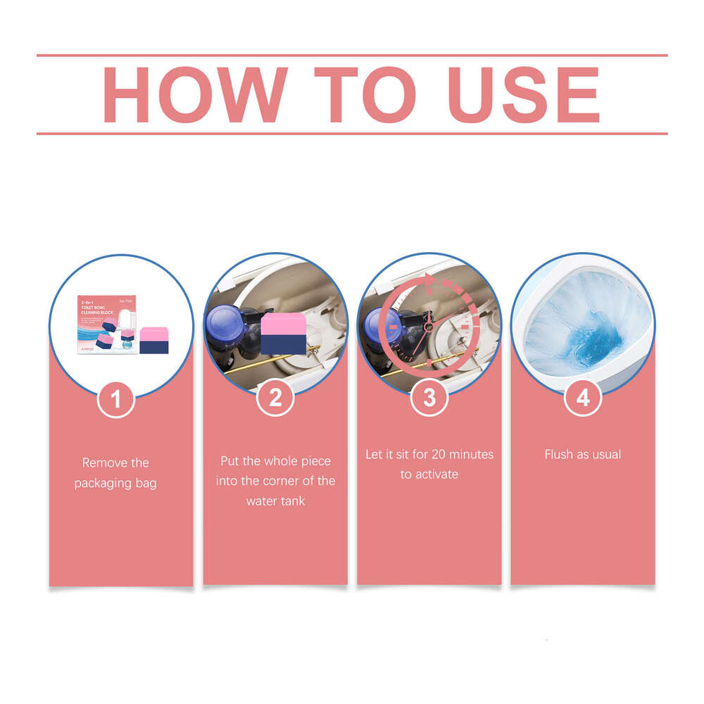 Jue Fish 3-in-1 Block Convenient Household Cleaning Toilet Stains Freshening Odor S260202