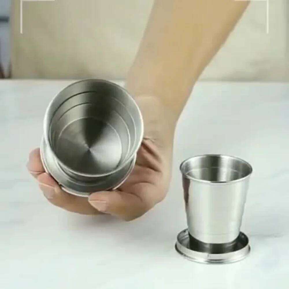 Outdoor portable camping metal stainless steel telescopic folding drink cup Z260202