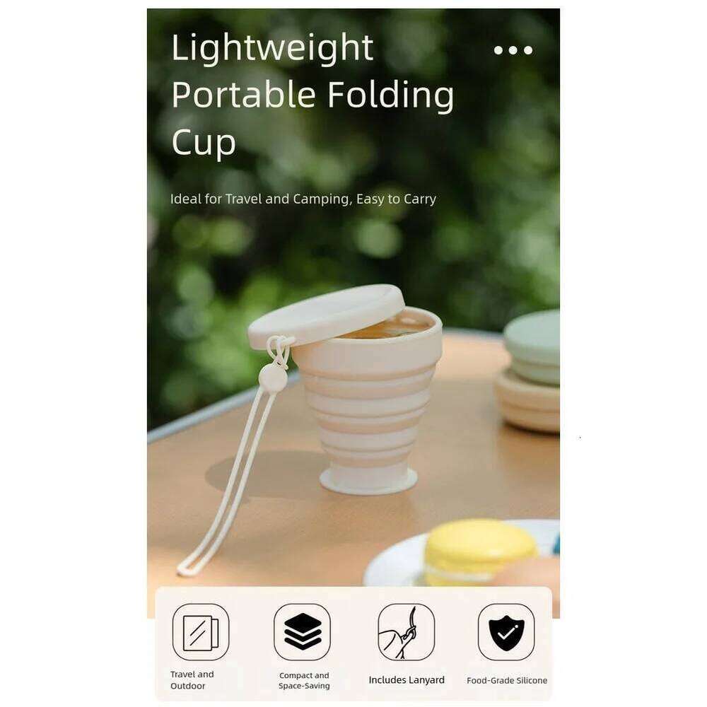 Foldable silicone camping cup collapsible portable mug for hiking outdoor adventures picnic cookware lightweight Z260202