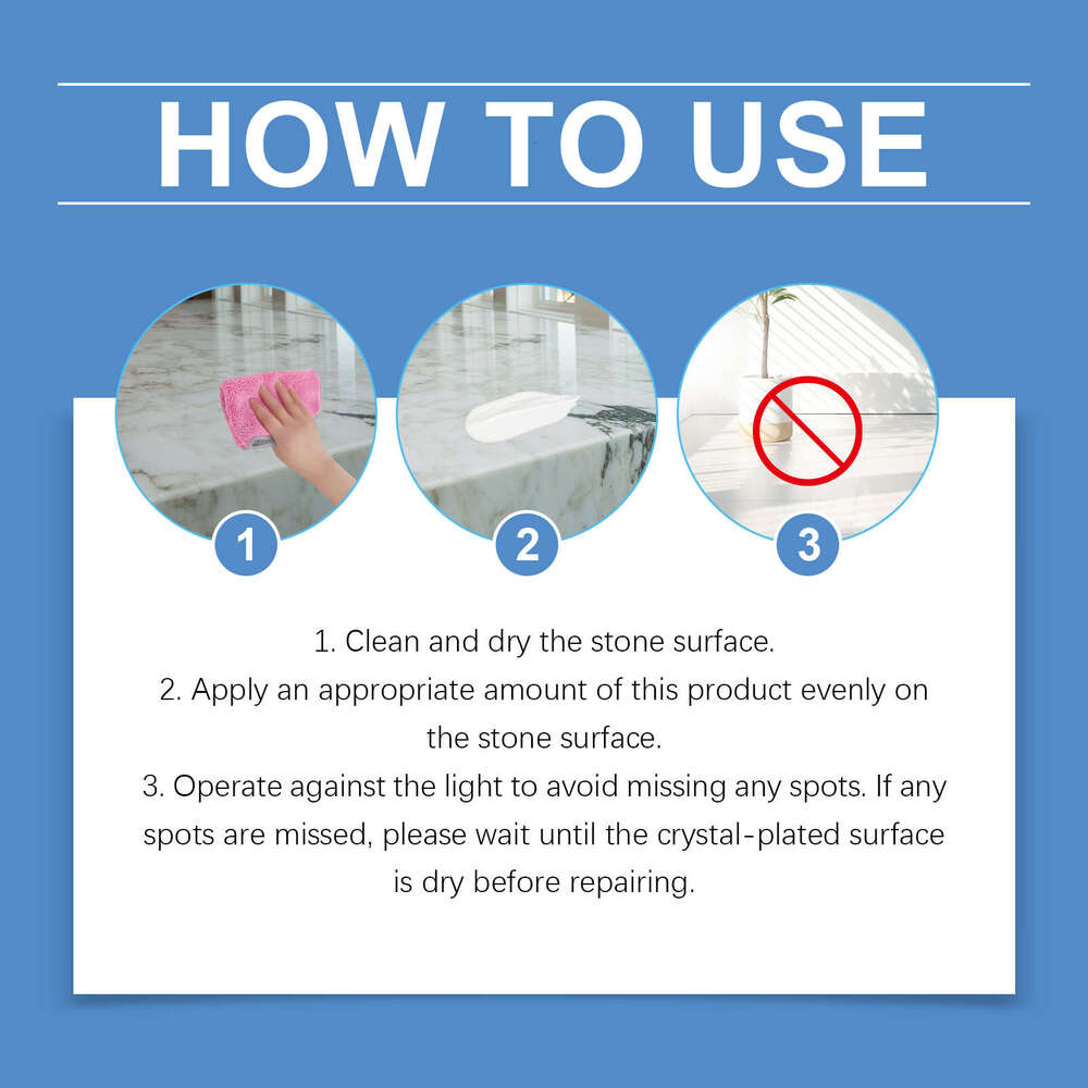 Jakehoe Stone Gloss Enhancer Crystal Coating Agent Kitchen Quartz Tile Countertop Scratch Cleaner Stain Brightener S260202