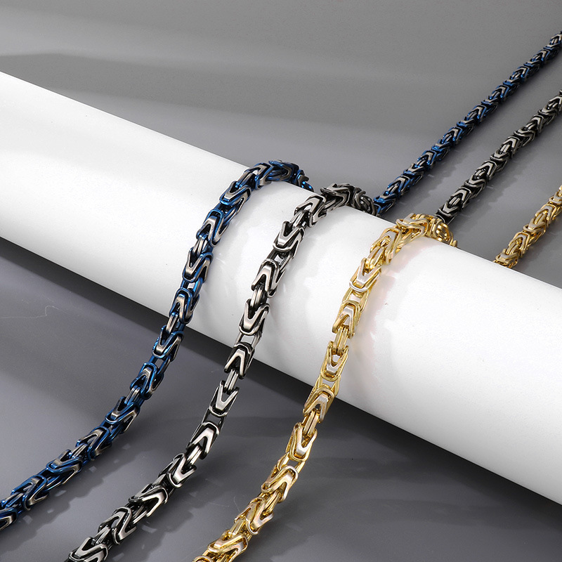 Trendy Mens Hip-Hop Style Stainless Steel Emperor Chain Accessories Fashion Street Domineering V-Shaped Woven Mens Steel Necklace 240115