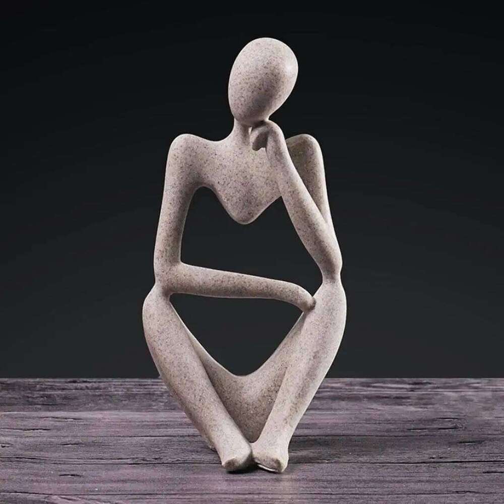 Nordic Abstract Thinker Statue Resin Figurine Office Home Decoration Desktop Decor Handmade Crafts Art Sculpture Y260202