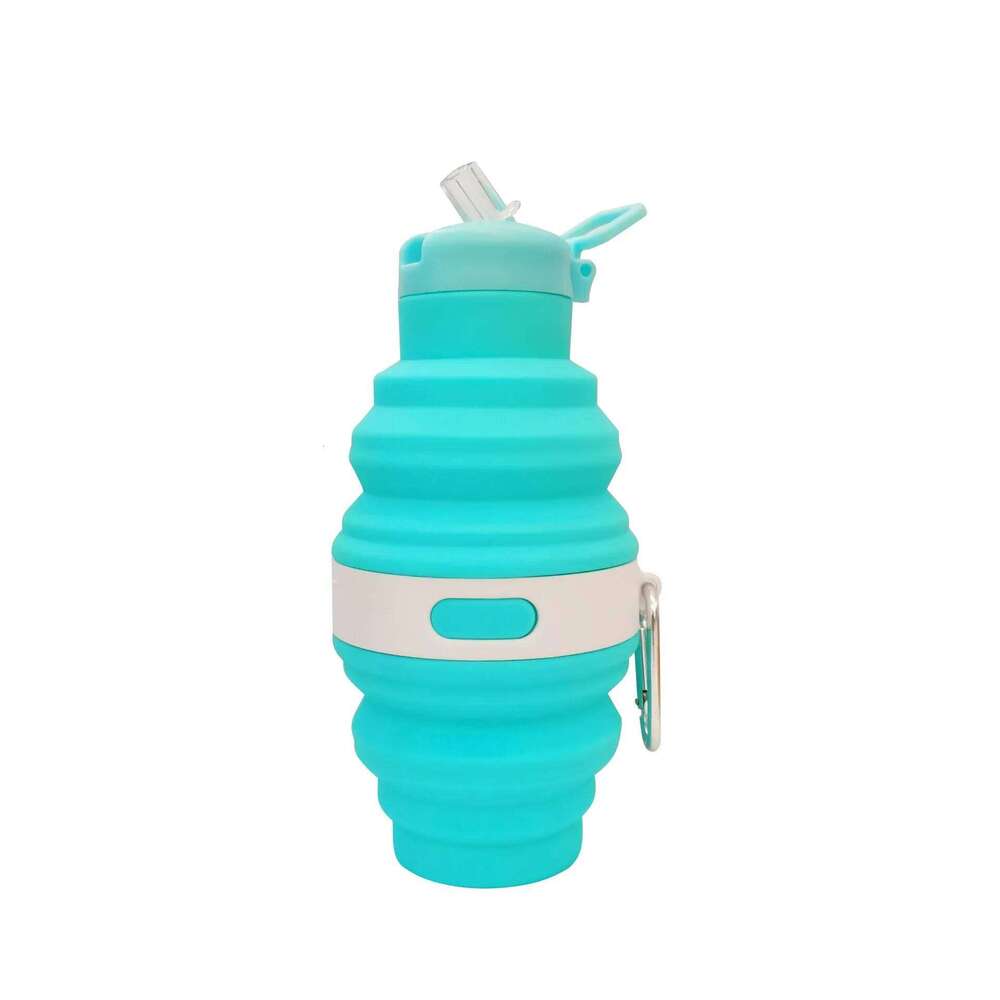 New Portable Folding Silicone Water Bottle Outdoor Sports Expandable Food Grade Cup Convenient Carry-On Drinking Flask Z260202