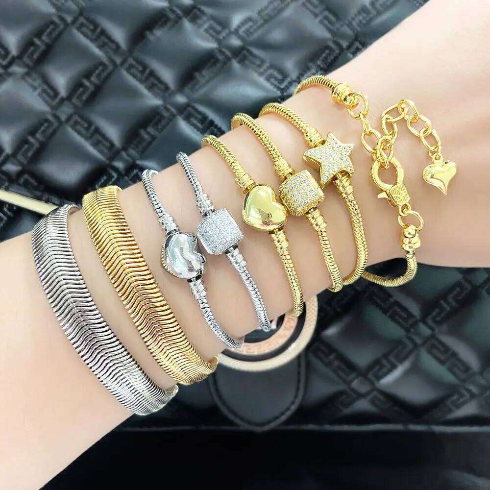 FLOLA Gold Silver Color Snake Chain for Women DIY Bracelets Making Dainty Jewelry brtf37 H260202
