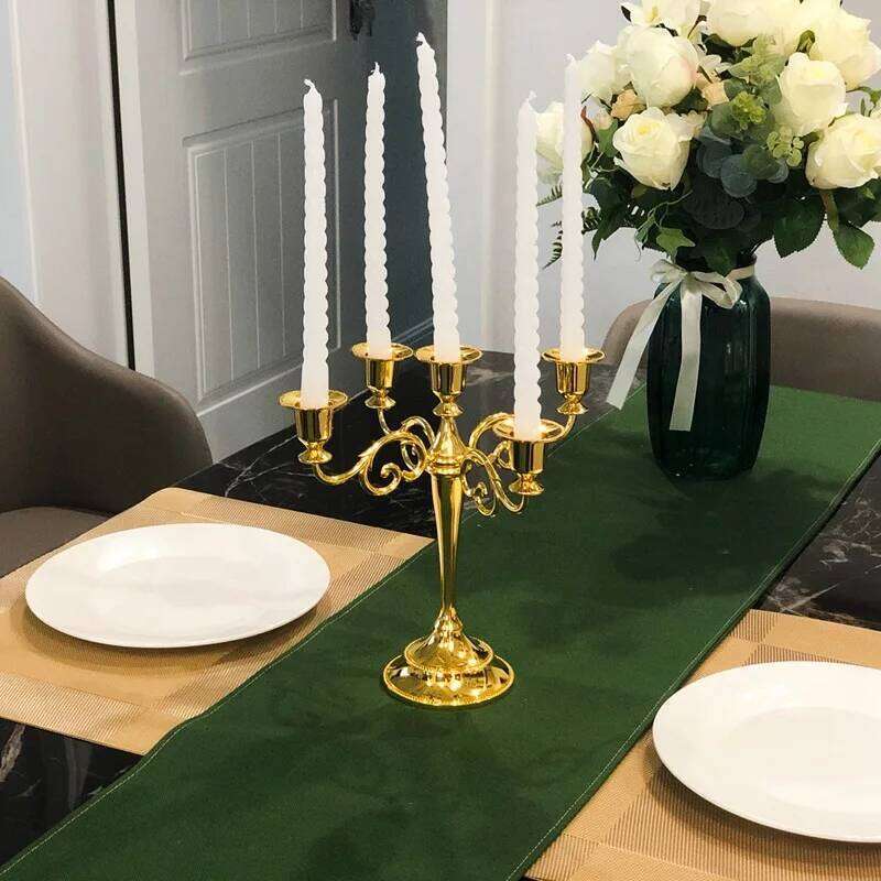 Metal Candelabra Ornament Elegant Candle Stick Wedding Christmas Party Home Dining Table Decoration Gold/Silver Y260131