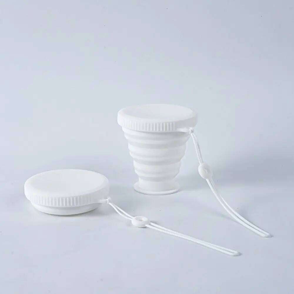 Silicone Folding New 220ML Portable With Lid Drinking Cups Food Grade Heat Resistant Collapsible Travel Water Cup Z260202