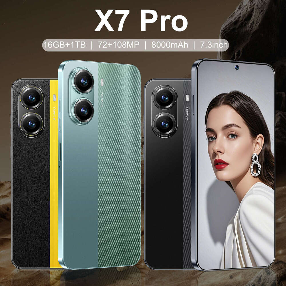 Renowned brand X7 Pro cross-border exclusive Android 7.3-inch large screen 16+1T smartphone factory price (explosive model) CKS