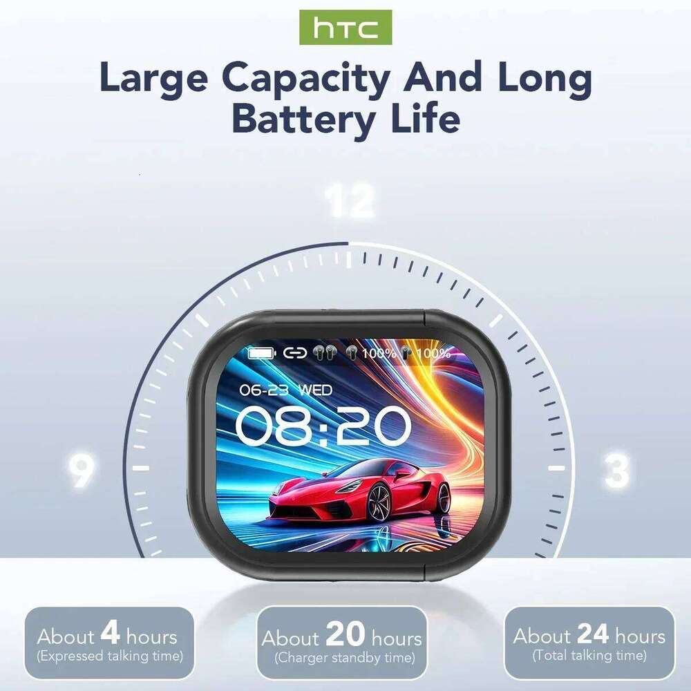 HTC Ne20bluetooth V6.0 Earphones AI Translator Earbuds OWS LCD Touch Screen Sport Wireless Headphones HD Stereo Sound Longlife Xingkaisheng