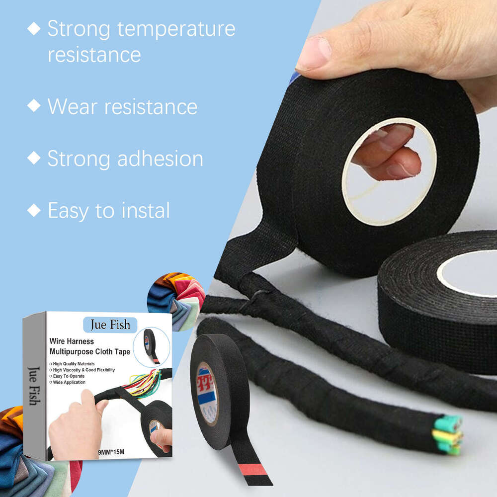 JUE-FISH Adhesive Cloth Velvet Wiring Harness Polyester Flame Retardant High Temperature Resistant Insulation Tape S260202