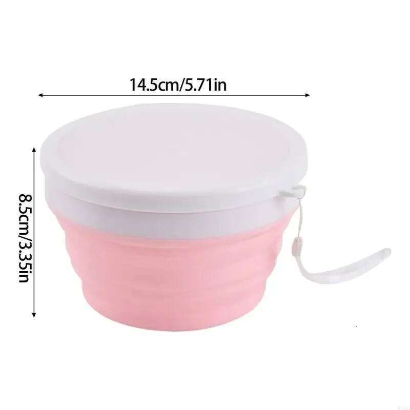 2Pcs 950ML Leakproof Container Silicone Folding Bowl Portable Tableware Bowls Space Saving Salad Dish Enduring Z260202