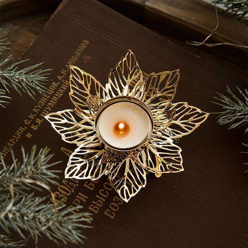1pcs Metal Candle Decoration Snowflake Tealight Holders Christmas Table Centerpieces Xmas Party Supplies Y260131