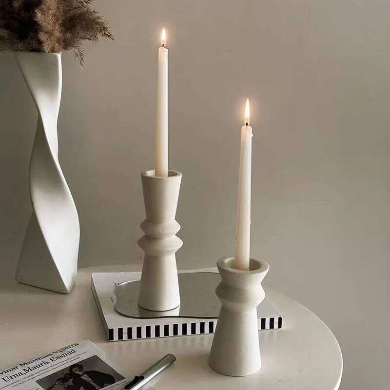 Ceramic Candle Holders, Nordic Art Candlestick Romantic Christmas Wedding Table Home Decoration, Photography Props Y260131