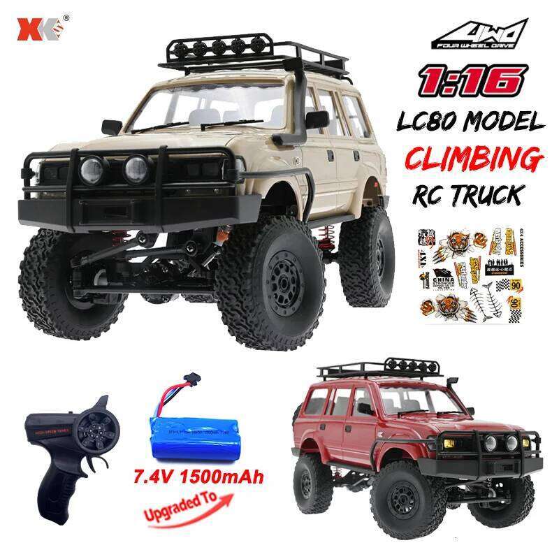 WPL C54 C54-1 1/16 2.4G Remote Control 4X4 Off Road LC80 Model LED Light Climbing RC Truck Electric Toy Car Gift for Boy Y260131