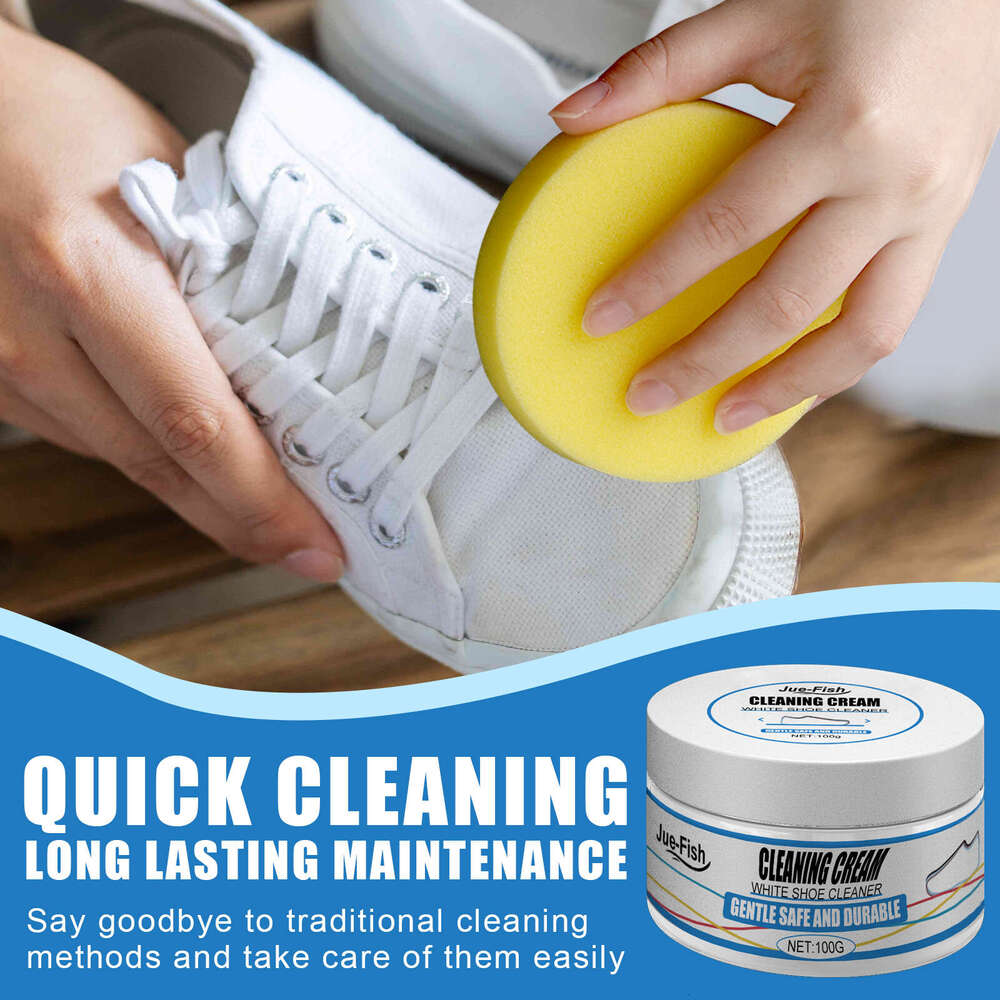 Jue-Fish White Paste Powerful No-Wash Sports Canvas Shoe Cleaner Stain Remover S260202