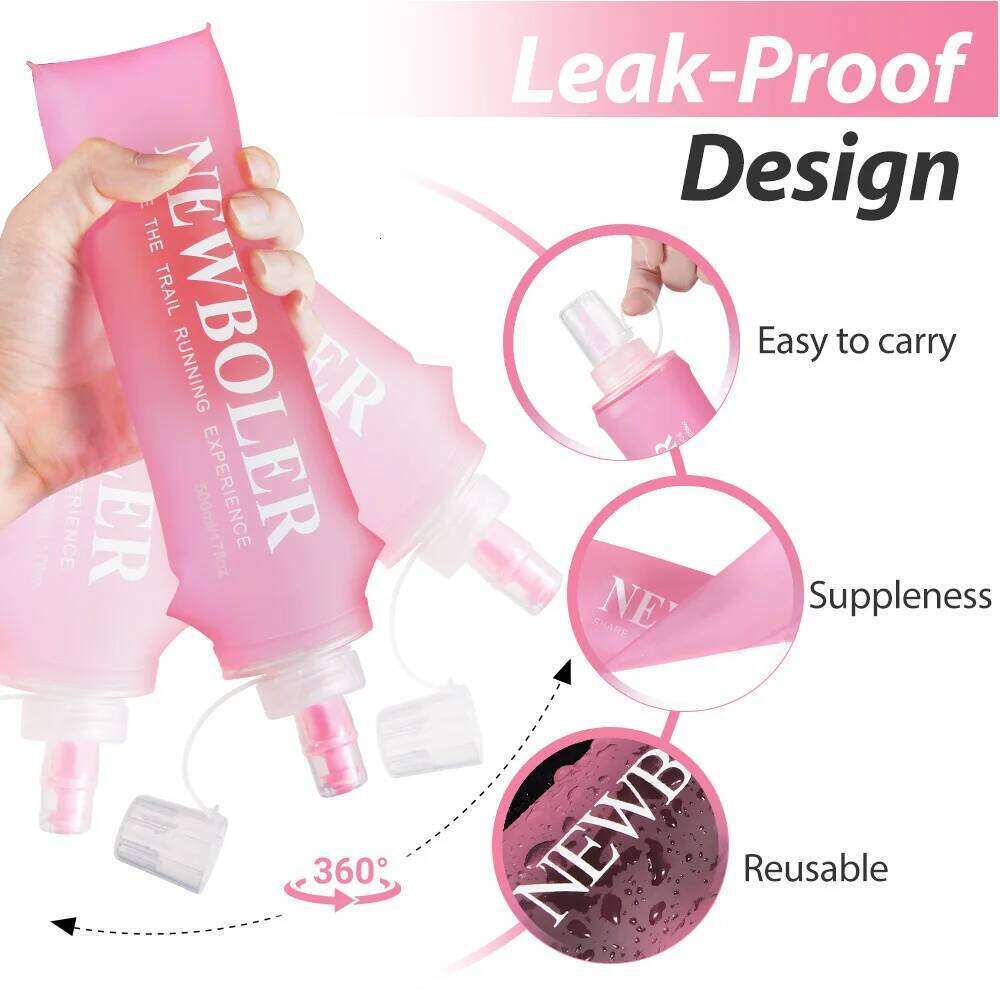 NEWBOLER 150/250/500ml TPU Collapsible Flask Outdoor Sport Hiking Camping Running Portable Soft Water Bottle Z260202