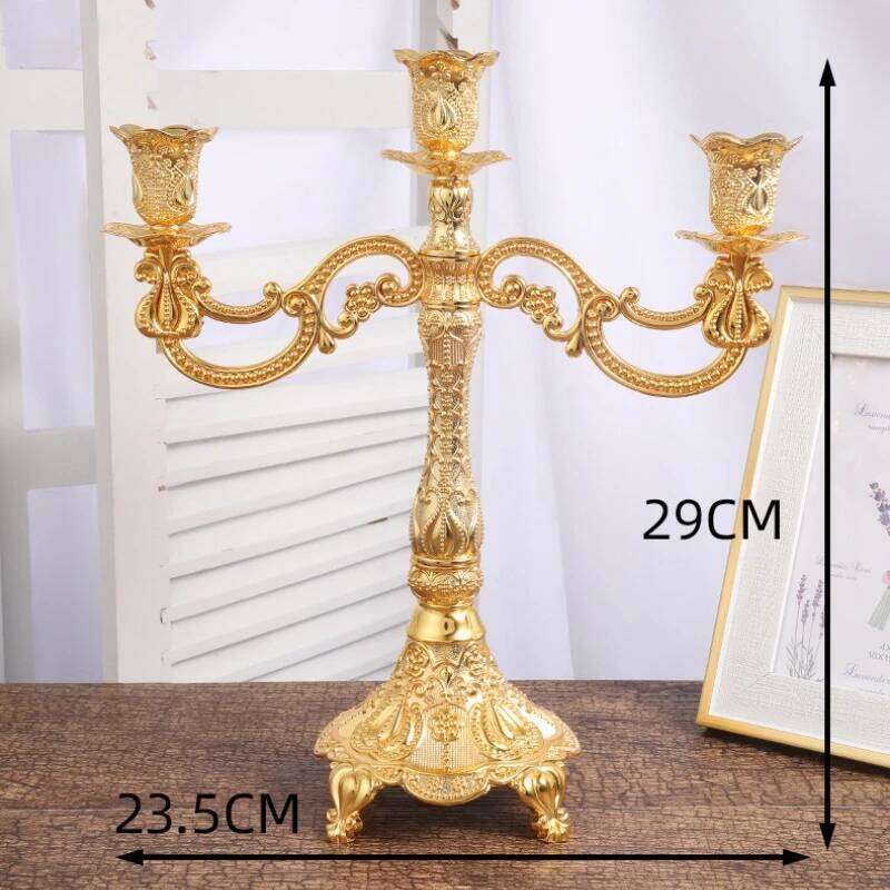 1/3/5-head Nordic Retro Metal Candle Holder Luxury Embossed Candleware Exquisite Decoration for Hotels and Restaurants Y260131