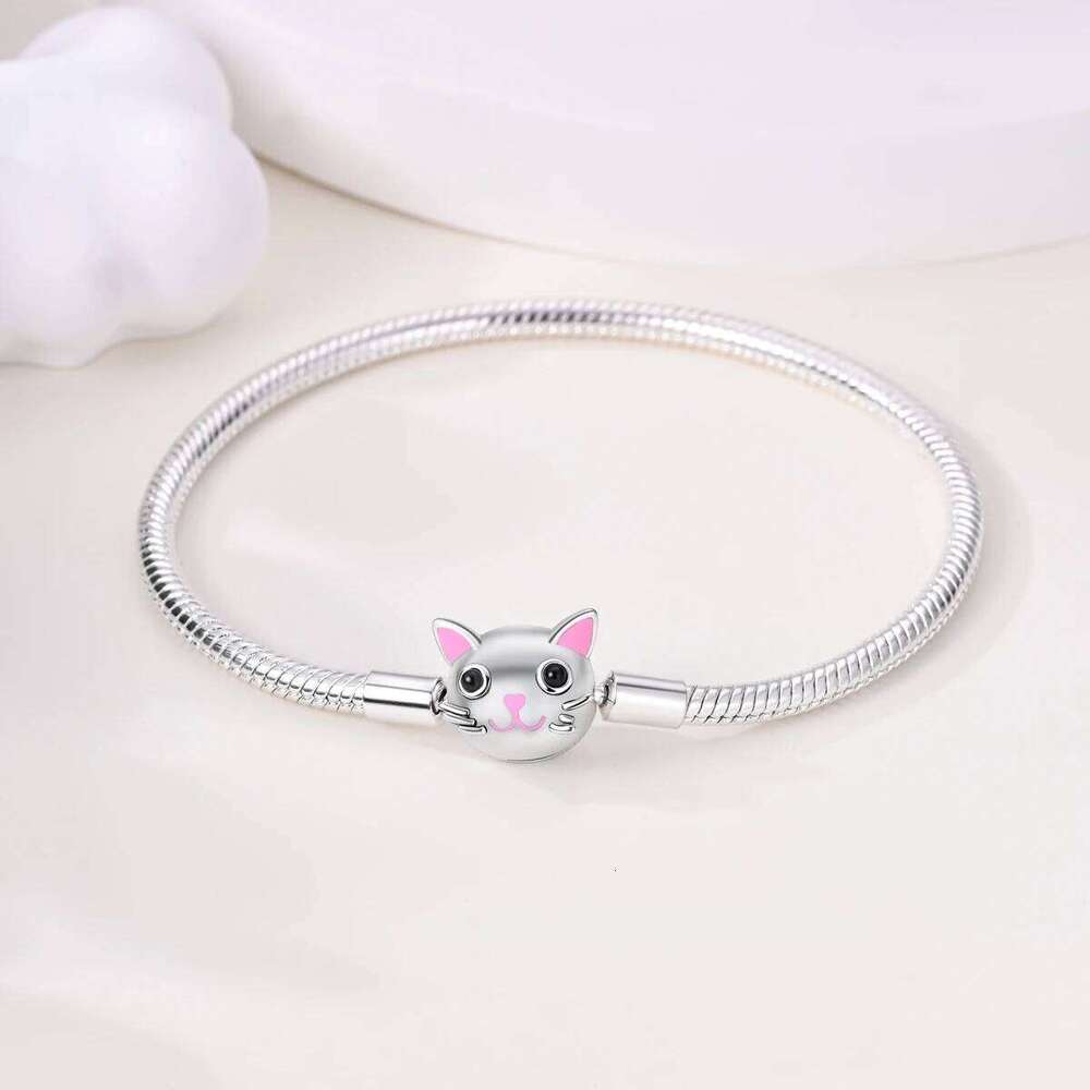 Silver Plated Snake Chain Clasp Charm Bracelet Fit Original European Bead Pendant Diy H260202