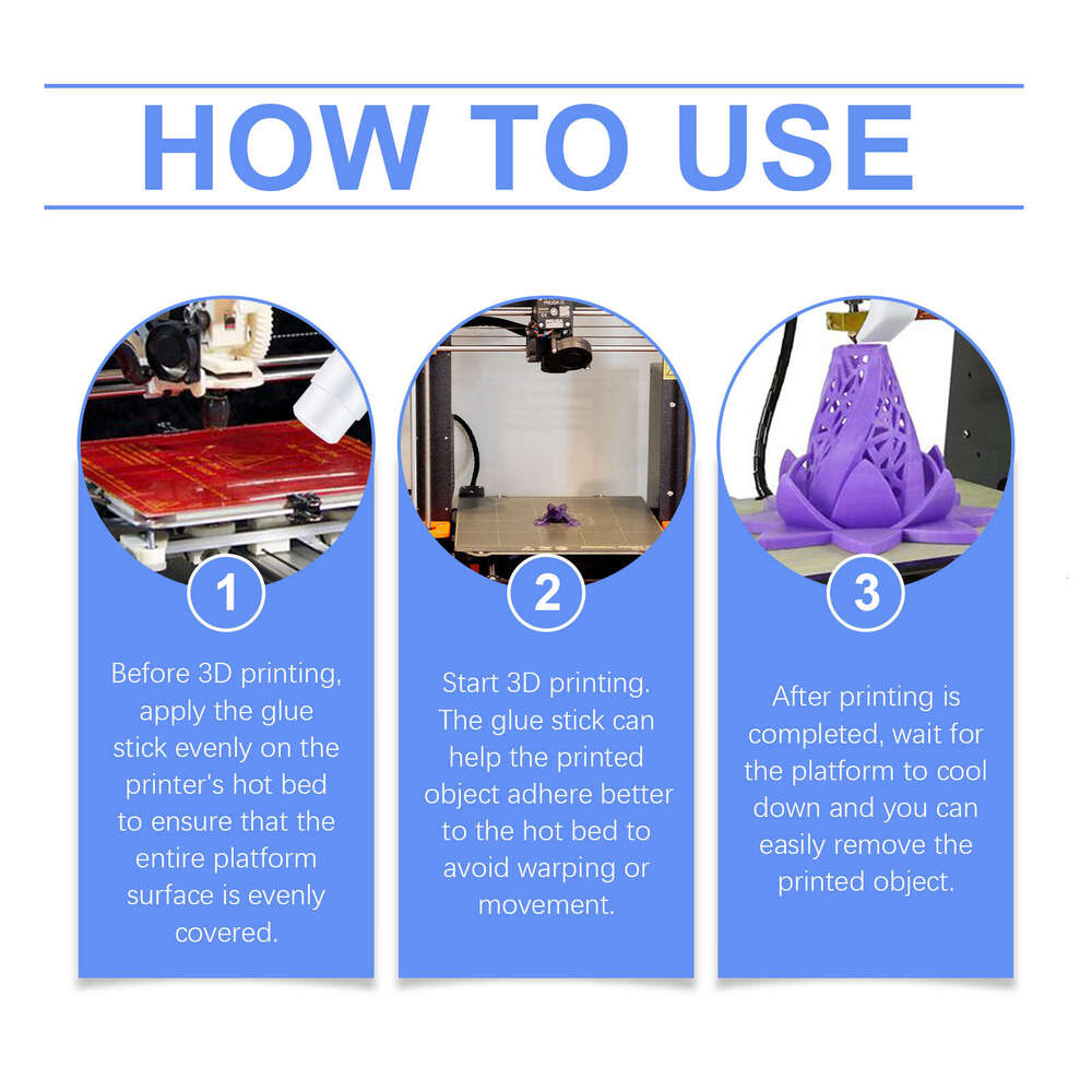 Jakehoe Printer Multi-functional 3D Printing Glue Stick Easy to Clean Suitable for Various Hot Bed Materials S260202