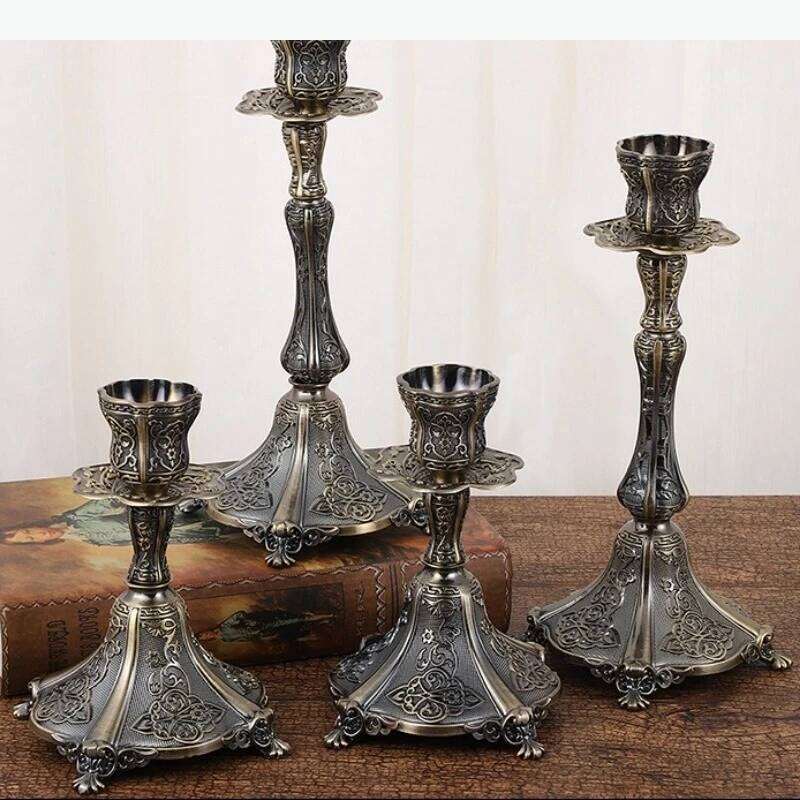 Retro Zinc Alloy Multi Candle Rack Wedding Decoration Candlestick Candlelight Dinner Candles Stand Y260131