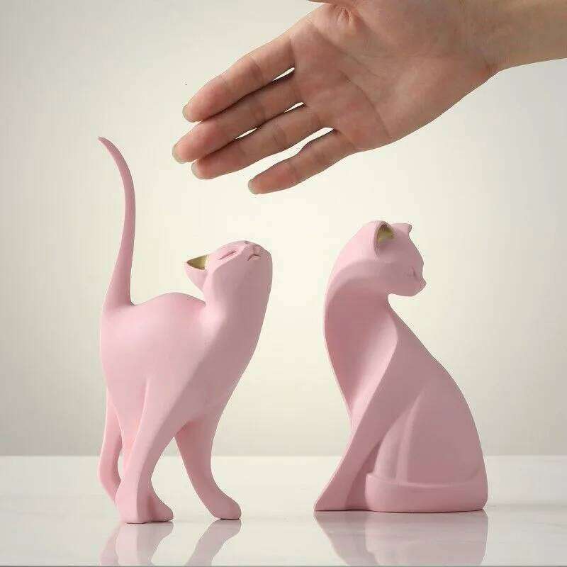 Resin Couples Cat Statues for Decorations Animal Figurine European Creative Wedding Gift Decorative Home Decor Sculpture Y260202