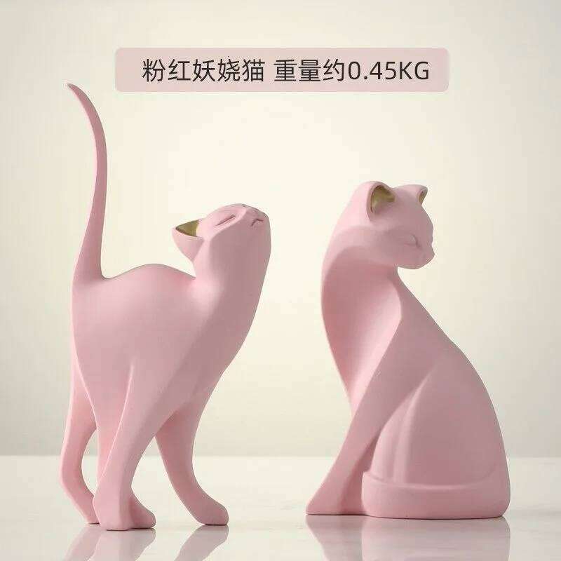 Resin Couples Cat Statues for Decorations Animal Figurine European Creative Wedding Gift Decorative Home Decor Sculpture Y260202