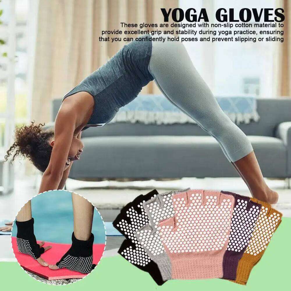 Non Anti Slip Grip Sticky Men Women Gym Yoga Pilates Balance Warm Fitness Half Finger Gloves Hand Protector XJ260202