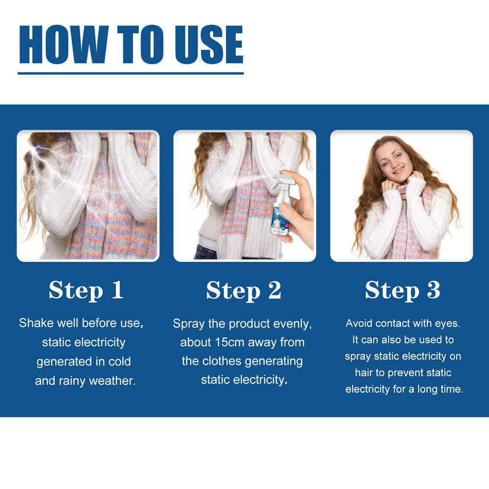 Anti-Static Household Clothes Quilt Static Removal Long-lasting Down Jacket Hair Spray S260202