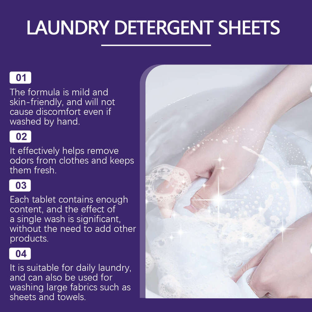 JAKEHOE Detergent Gentle Cleaning Clothes Stain Removal Long-lasting Fragrance Clean Laundry Bubble Sheets S260202