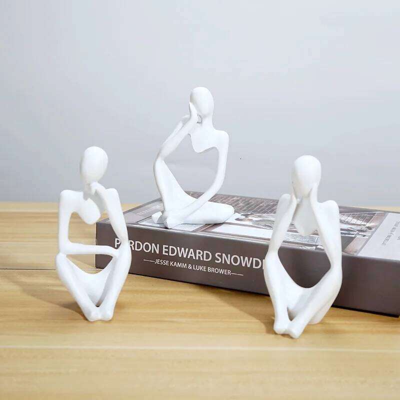 Thinker Statue Abstract Yoga Figurine Resin Handmade Crafts Sculpture Home Decor Interior Office Desktop Ornaments Y260202