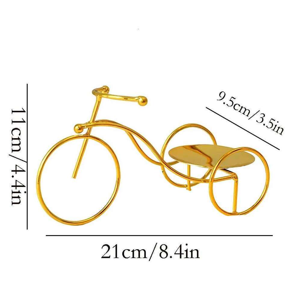 Metal Bicycle Candle Holder / Diffuser Stand, Decorative Tricycle Rack, 2 Colors Black/Gold, Creative Home Decor Gift, Y260131
