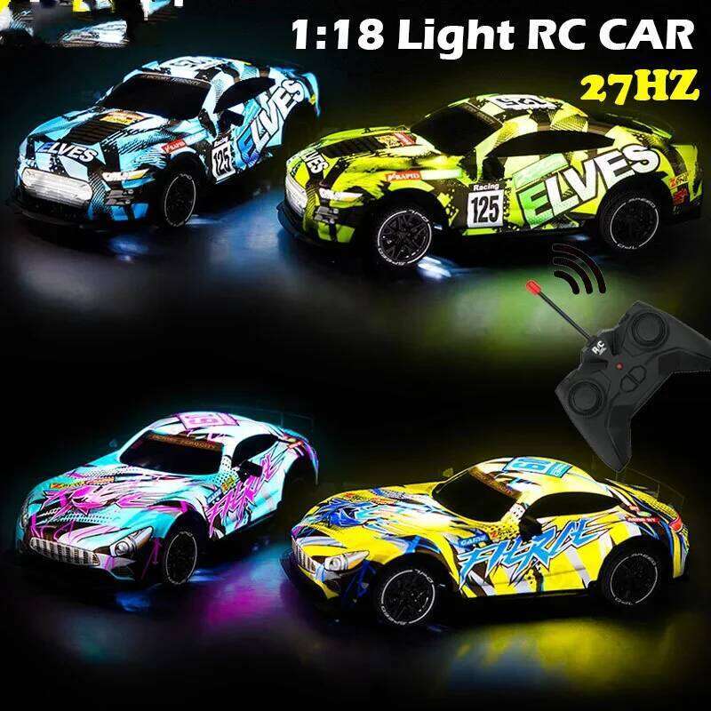Rc Drift Car Luminous Toy 27Hz 1/18 Simulation Buggy Remote Control Racing Race Electric Vehicle Model Cars Boys Toys Y260131
