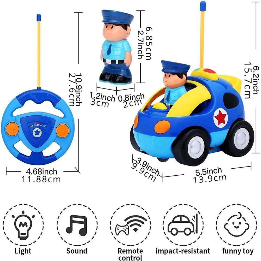 Toddlers Boys Girls Toddler RC Toys Gifts for Kids Baby Remote Control Toy Cars Race Police Car Y260131