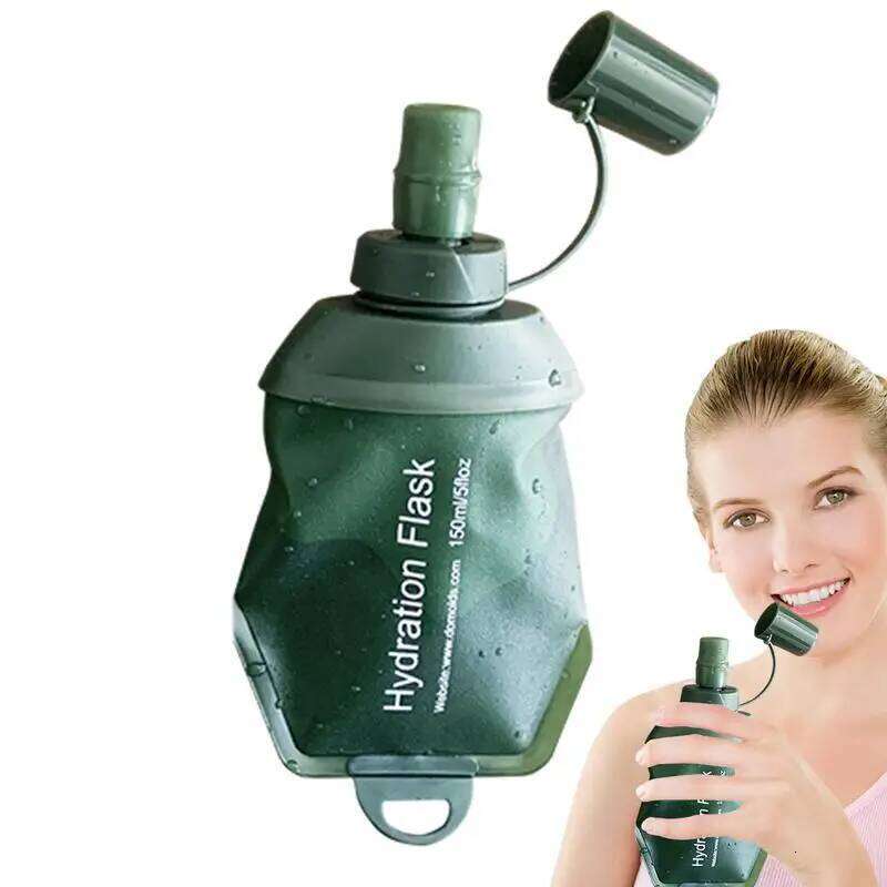 1PC 150ml/250ml/500ml TPU Folding Soft Flask Sport Bottle Leakproof Water Bag for Running Hiking Z260202