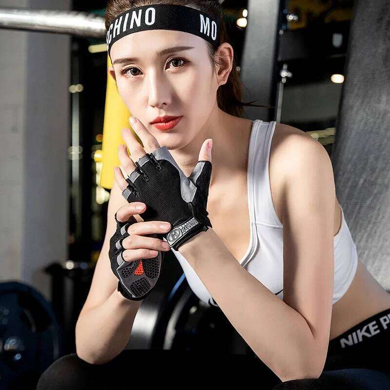 Weightlifti Gym Fitness Training Fingerless Men Women Bodybuilding Exercise Sports Gloves Cycling Anti Slip Breathable XJ260202