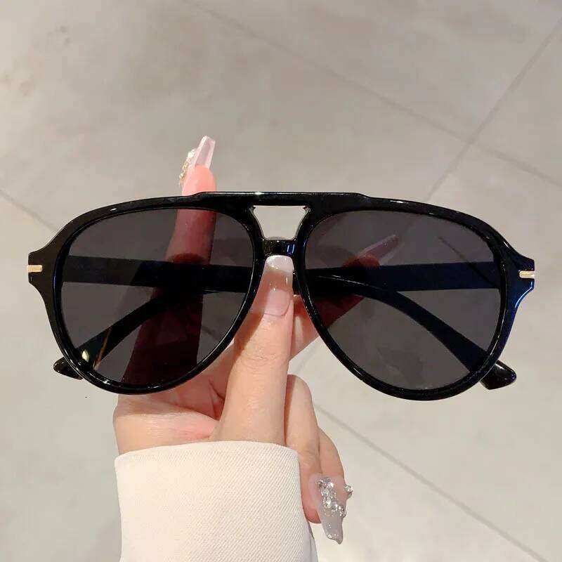2025 Vintage Oval Sunglasses For Women Men Pilot Retro Double Bridge Sun Glasses Trending Shades UV400 Eyeglasses H260202