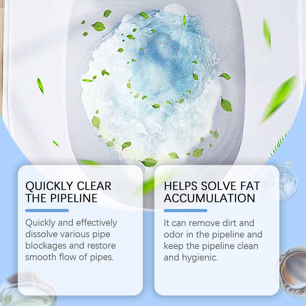 Jakehoe Pipe Cleaning Powder for Unclogging Bathroom Pipes, Toilets, Floor Drains, and Kitchen Drains S260202