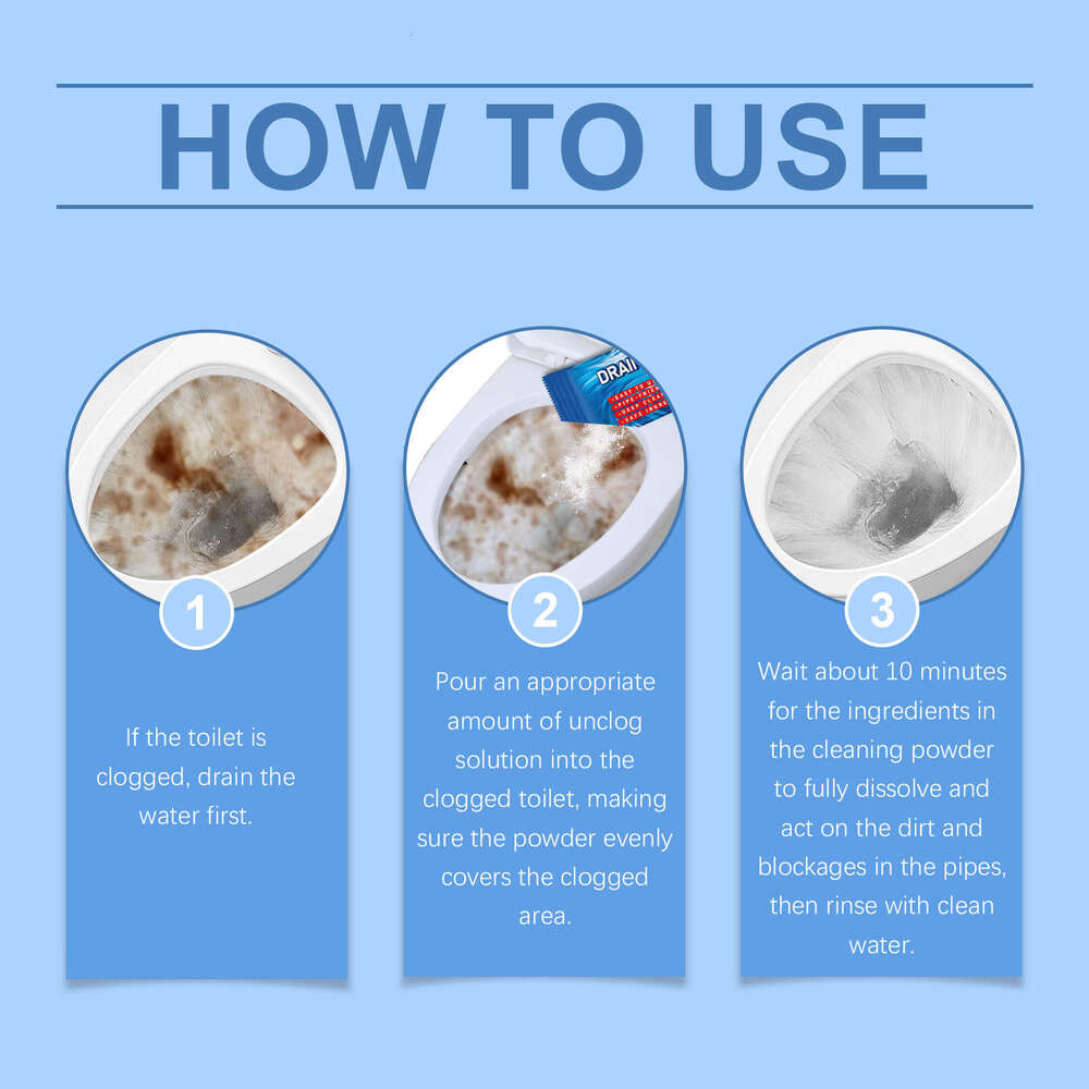 Jue-Fish Unclogging Toilet Bowl Drain Pipe Anti-Clogging Deodorizing Cleaning Powder S260202