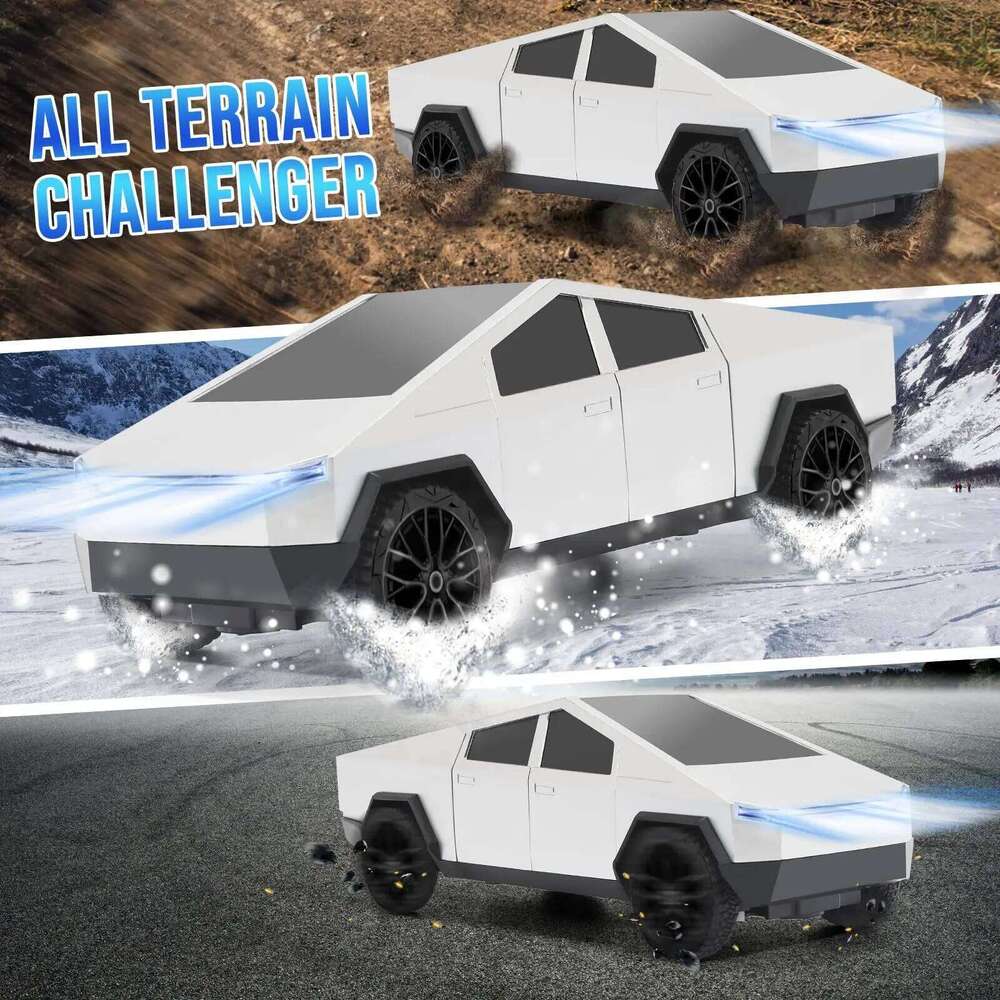 1:24 RC Cybertruck Pickup 4WD Off-Road Remote Control Car 27Mhz High Speed Dual Motor LED Light Vehicle Toy Gift for Boys Kids Y260131