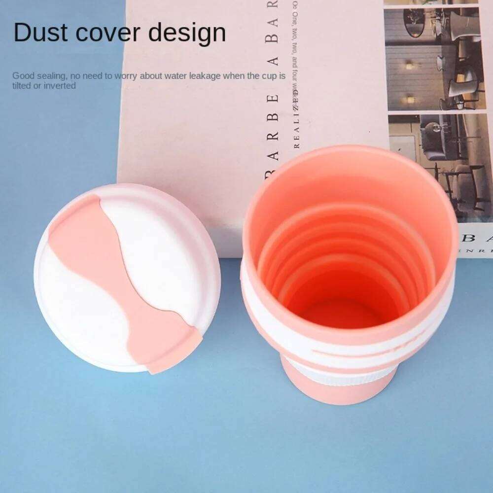 350ml Folding Water High Temperature Resistant Leak-proof Silicone Tea Coffee Cup Drinkware Reusable Sports Kettle Z260202
