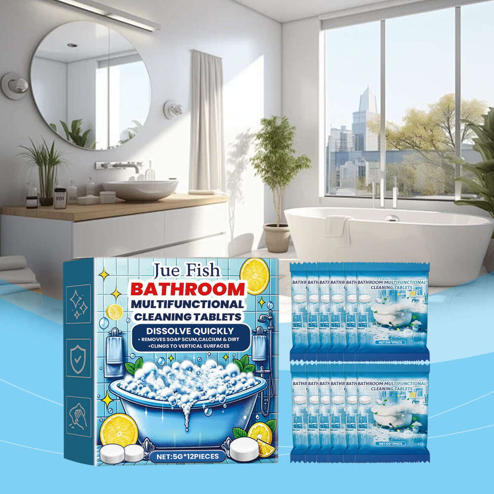 Jue-Fish Cleaning Effervescent Tablets Bathroom Sink Stain Removal Fragrance Glass Bathtub Scale Cleaner S260202