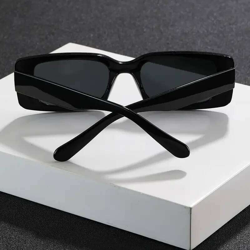 Cool Square Frame SunGlasses, Simple Black Fashion Glasses For Men Women Daily Outdoor Party Decors, Ideal choice for Gifts H260202