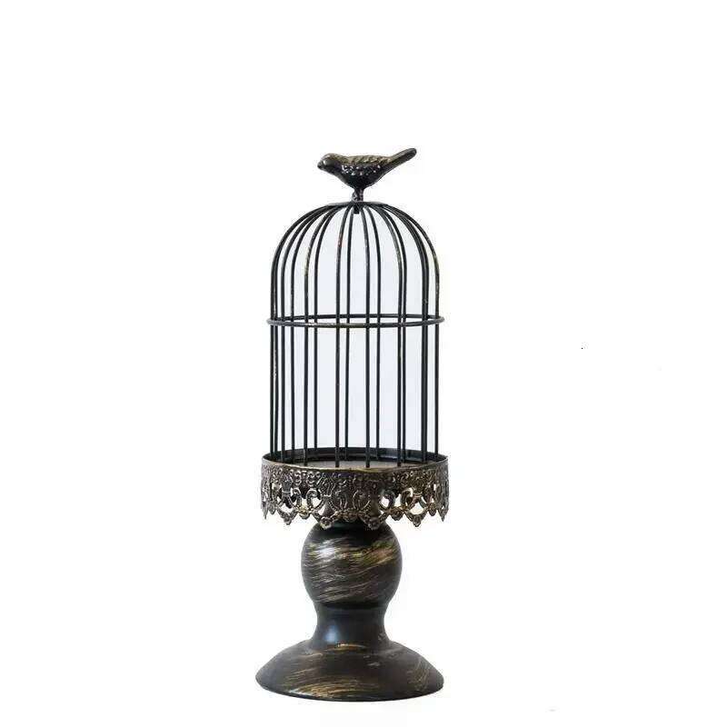 Retro Birdcage Candle Holder Iron Art Candlestick Home Decoration Props Y260131